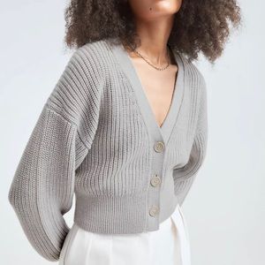 Aritzia Canberra Gray Wool Cardigan